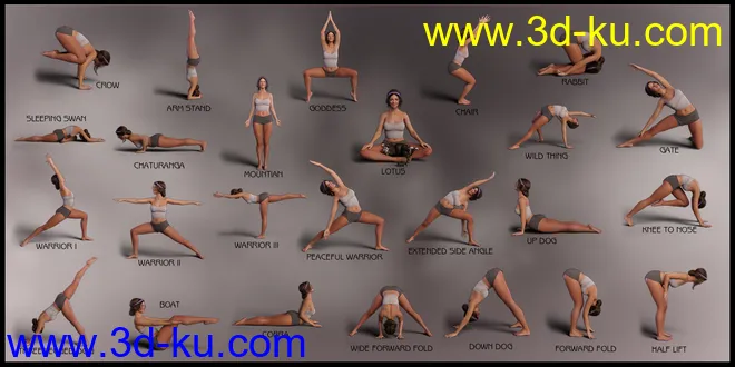 Everyday Yogi Poses for Genesis 8.1 Female模型的图片8