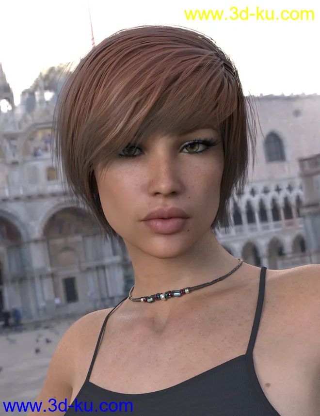 Exie Hair for Genesis 3 and 8 Female(s)模型的图片2