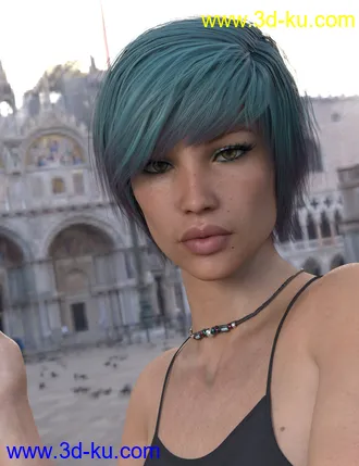 3D打印模型Exie Hair for Genesis 3 and 8 Female(s)的图片