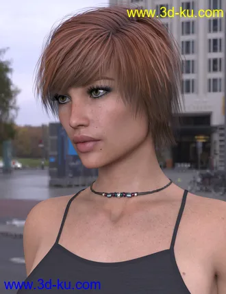 3D打印模型Exie Hair for Genesis 3 and 8 Female(s)的图片