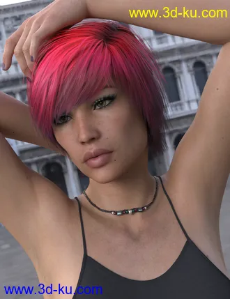 3D打印模型Exie Hair for Genesis 3 and 8 Female(s)的图片