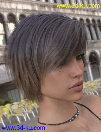 3D打印模型Exie Hair for Genesis 3 and 8 Female(s)的图片
