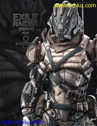 3D打印模型Exile Raider (Heavy) For Genesis 8 and 8.1 Male的图片
