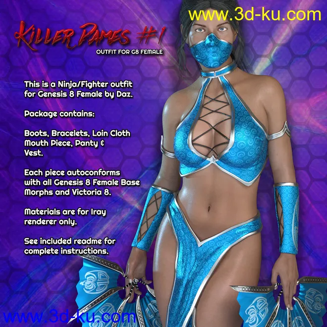 Exnem Killer Dames 1 Outfit for G8 Female模型的图片1