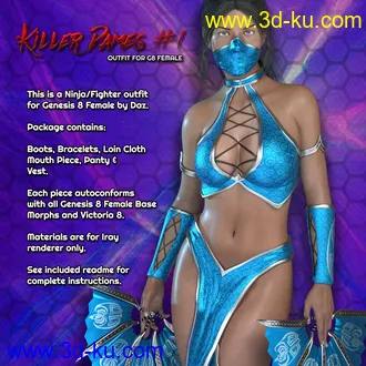 3D打印模型Exnem Killer Dames 1 Outfit for G8 Female的图片