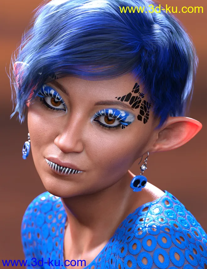 Extreme Closeup Flutterby Geoshell Makeups and Lashes for Genesis 8 Female(s)模型的图片3