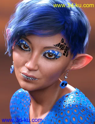 3D打印模型Extreme Closeup Flutterby Geoshell Makeups and Lashes for Genesis 8 Female(s)的图片