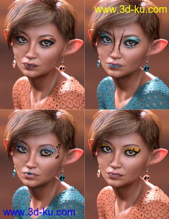 3D打印模型Extreme Closeup Flutterby Geoshell Makeups and Lashes for Genesis 8 Female(s)的图片