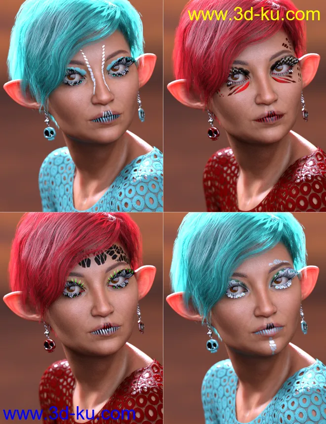 Extreme Closeup Flutterby Geoshell Makeups and Lashes for Genesis 8 Female(s)模型的图片7