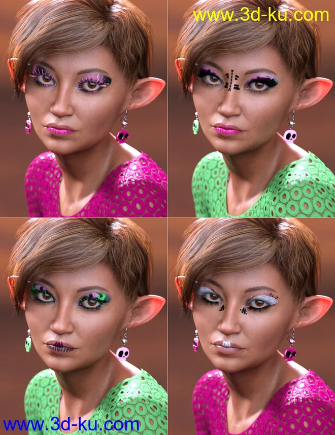 Extreme Closeup Flutterby Geoshell Makeups and Lashes for Genesis 8 Female(s)模型的图片8