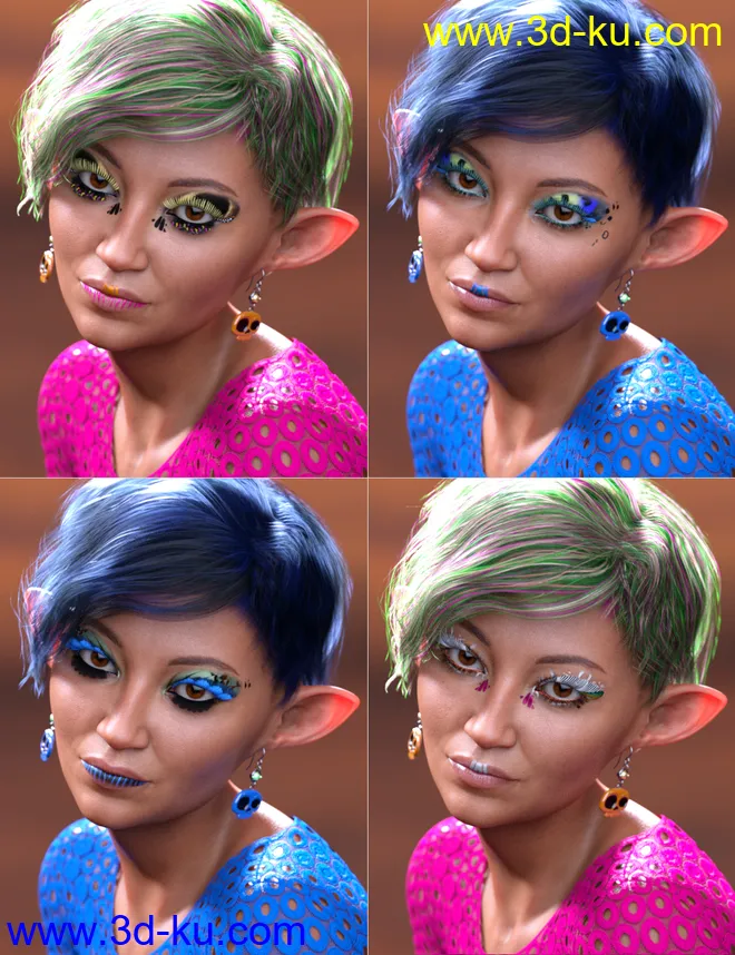 Extreme Closeup Flutterby Geoshell Makeups and Lashes for Genesis 8 Female(s)模型的图片9