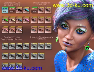 3D打印模型Extreme Closeup Flutterby Geoshell Makeups and Lashes for Genesis 8 Female(s)的图片