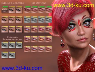 3D打印模型Extreme Closeup Flutterby Geoshell Makeups and Lashes for Genesis 8 Female(s)的图片