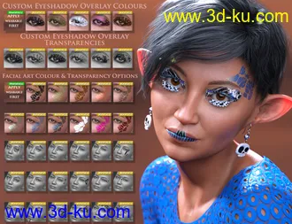 3D打印模型Extreme Closeup Flutterby Geoshell Makeups and Lashes for Genesis 8 Female(s)的图片