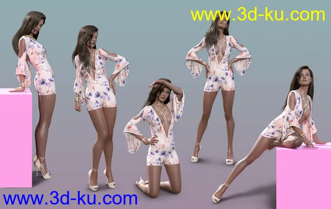 Fashion Poses Set for Genesis 8.1 Females模型的图片4