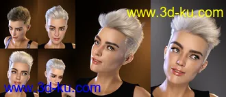 3D打印模型FE Short Hair Vol 4 for Genesis 8 and 8.1的图片