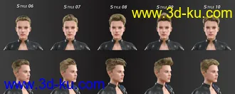 FE Short Hair Vol 4 for Genesis 8 and 8.1模型的图片13