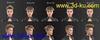 3D打印模型FE Short Hair Vol 4 for Genesis 8 and 8.1的图片