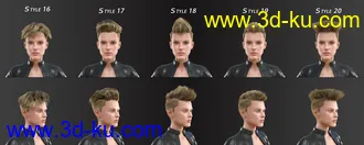 3D打印模型FE Short Hair Vol 4 for Genesis 8 and 8.1的图片