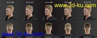 3D打印模型FE Short Hair Vol 4 for Genesis 8 and 8.1的图片