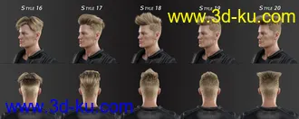 3D打印模型FE Short Hair Vol 4 for Genesis 8 and 8.1的图片