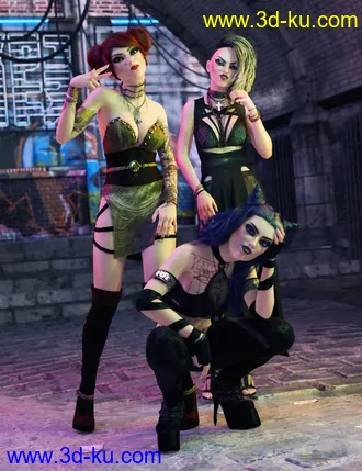 3D打印模型FF's Bad Girls Poses for Maeve and Genesis 8 Female的图片