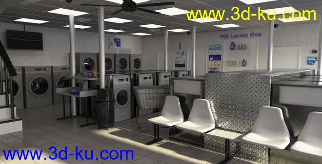 FG Apartment and Laundry Shop模型的图片2
