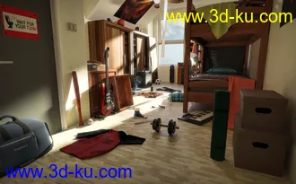 3D打印模型FG Cluttered Dorm的图片