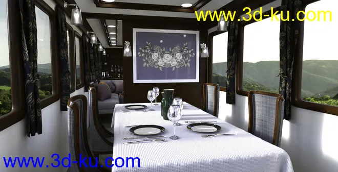 FG Luxury Passenger Train模型的图片3