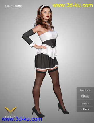 3D打印模型FG Maid Outfit for Genesis 8 Females的图片
