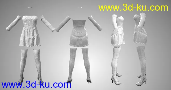 FG Maid Outfit for Genesis 8 Females模型的图片3