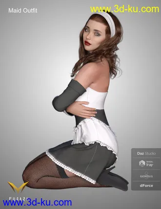 3D打印模型FG Maid Outfit for Genesis 8 Females的图片