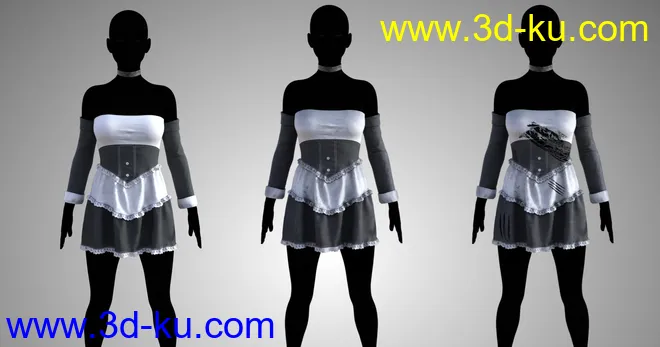 FG Maid Outfit for Genesis 8 Females模型的图片6