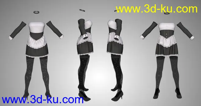 FG Maid Outfit for Genesis 8 Females模型的图片7