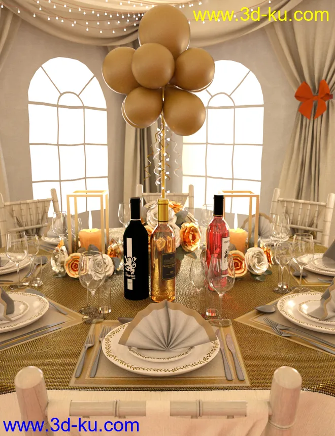 Floral Dining Texture Add-On模型的图片1