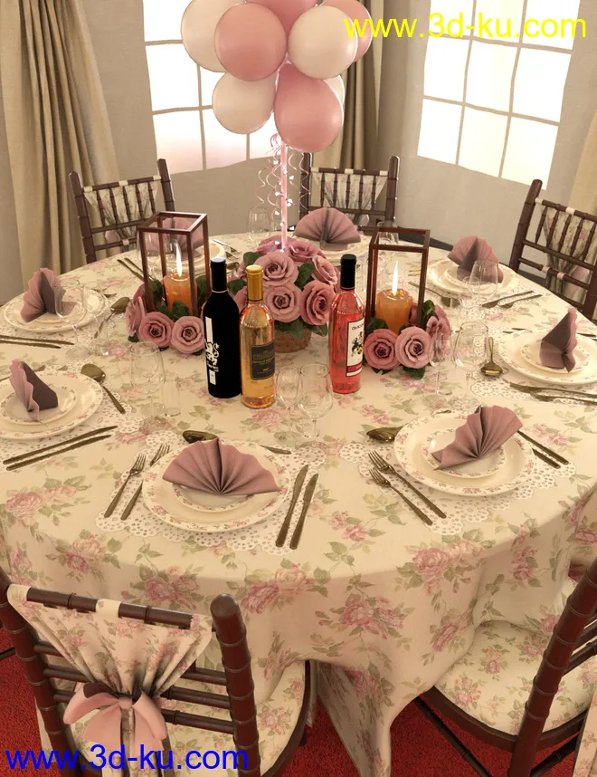 Floral Dining Texture Add-On模型的图片2