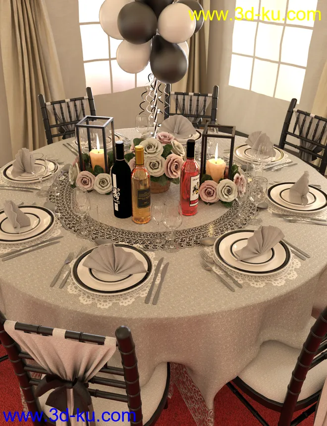 Floral Dining Texture Add-On模型的图片3
