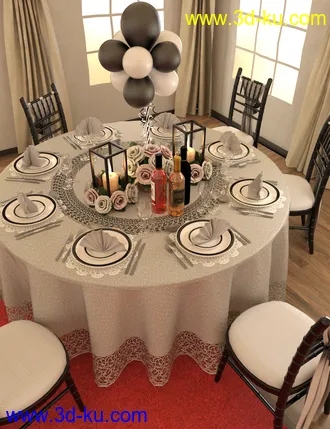3D打印模型Floral Dining Texture Add-On的图片