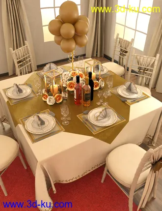 3D打印模型Floral Dining Texture Add-On的图片