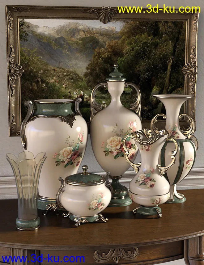 Florals for Rococo Vases Iray模型的图片2