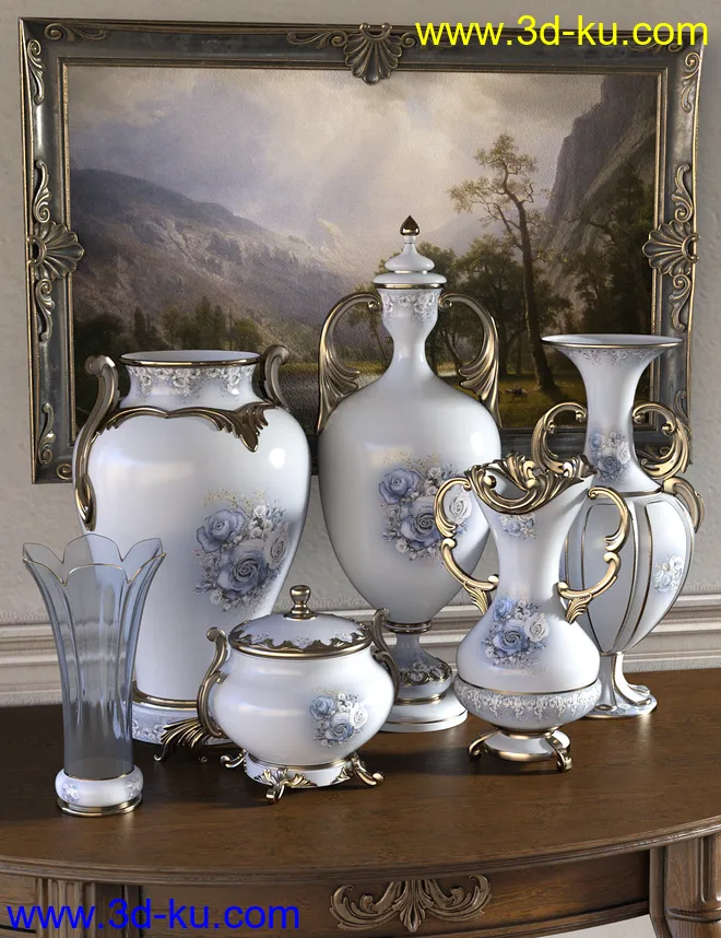 Florals for Rococo Vases Iray模型的图片3