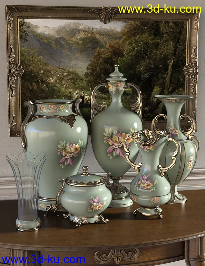 Florals for Rococo Vases Iray模型的图片4