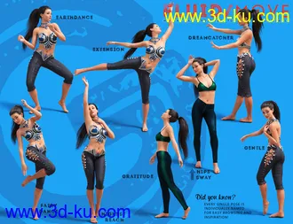 3D打印模型Fluid Move Pose Pack for Genesis 8 Female的图片