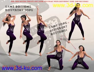 3D打印模型Fluid Move Pose Pack for Genesis 8 Female的图片