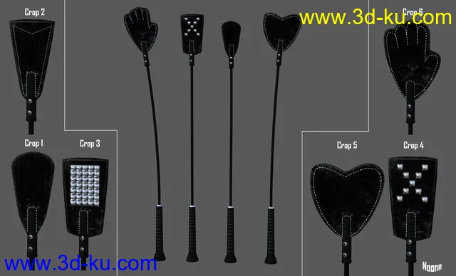 FREEBIE BDSM Crops Set模型的图片1