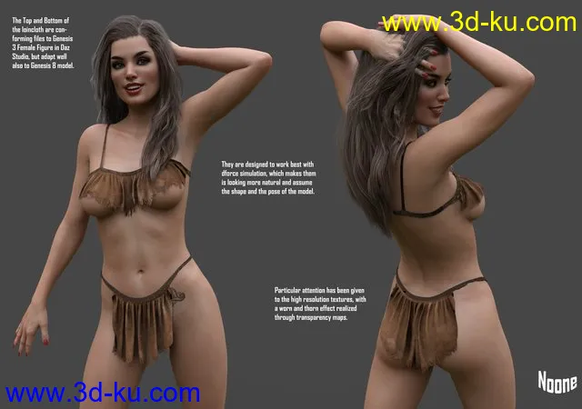 FREEBIE Thorn Loincloth and Bra - Daz模型的图片1