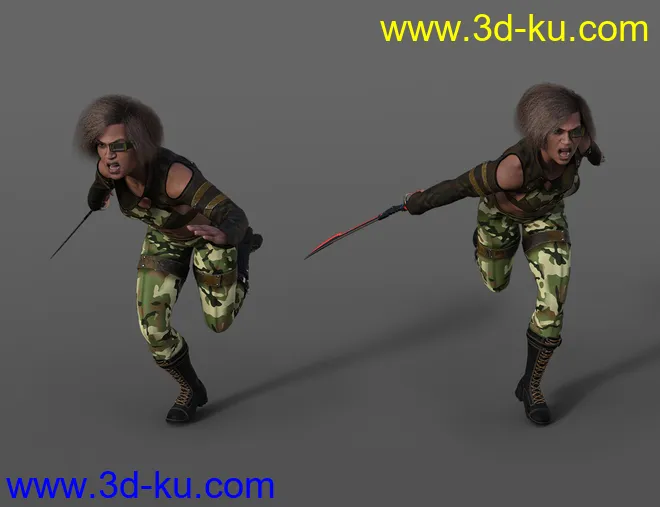 Future Samurai Animations with Sword for Genesis 8.1 Female and Noska 8.1模型的图片2