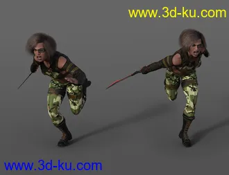 3D打印模型Future Samurai Animations with Sword for Genesis 8.1 Female and Noska 8.1的图片