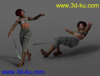 3D打印模型Future Samurai Animations with Sword for Genesis 8.1 Female and Noska 8.1的图片