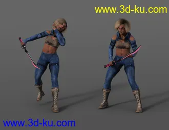 3D打印模型Future Samurai Animations with Sword for Genesis 8.1 Female and Noska 8.1的图片